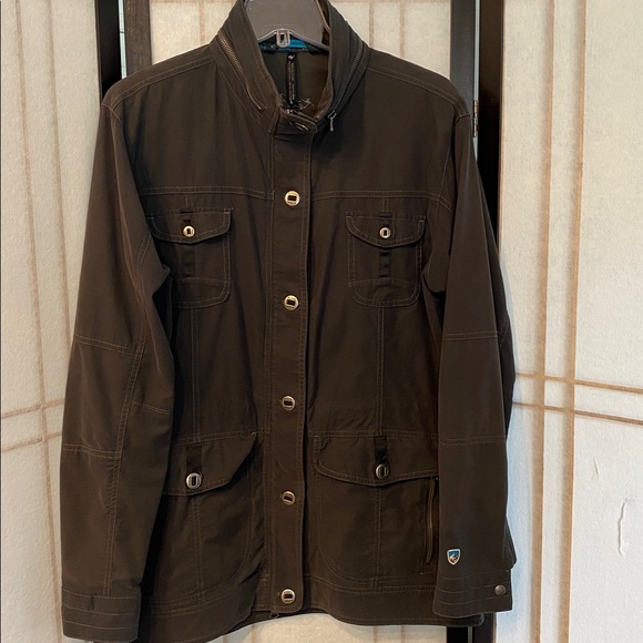 Women’s KUHL Rekon Utility Military Travel Raincoat Jacket DARK GRAY Size Large - Picture 2 of 15